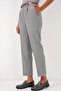 6686 Women's Pleated Belt Fabric Trousers - Gray - 2
