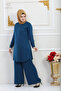New Season Trousers Tunic Double Set Lycra Cotton Fabric Flexible Comfort Model Stylish Hijab Set - 6