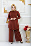 New Season Trousers Tunic Double Set Lycra Cotton Fabric Flexible Comfort Model Stylish Hijab Set - 7