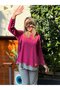 Women's Pink Hooded Hem Detail Trim Reverse Stitching Double Suit - 4