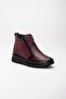 Genuine Leather Orthopedic Women's Boots Burgundy 2 Zippered Padded Sole - 4