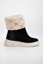 Women's Flat Heeled Boots Black Suede Fur Troklu - 3