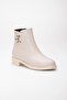 Women's Boots Beige Side Elastic Buckle - 4