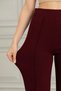 Enter Women's Burgundy Loose Fit Striped High Waist Lycra Tightening Pants - 7