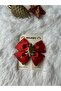 New Year's Theme Red Star Ribbon Gold Pine Figured Ribbon Buckle - 2