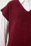 V-Neck Belted Long Knitwear Sweater Claret Red Lus0042 - 6