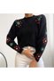 Women's Embroidery Floral Print Knitwear Sweater - 4