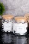 2-Piece Glass Cotton Swab Set with Wooden Lid, Cotton Swab and Cotton Organized Set with Storage Container - 4