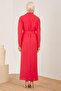 Two-Color Pleated Dress 23Y9675 Cherry - 4