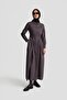 Cross Belted Cotton Dress 24K9903 Anthracite