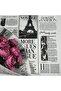 Newspaper Printed Floral Bouquet Packing - Gelatin Paper, Matte Opp, 55X55Cm, 10 Pieces - 3