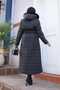Women's Zippered Pocketed Belted Quilted Puffer Coat - 4