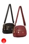 Women's Crisscross Straps Everyday Shoulder Bag Black and Burgundy 2 Bags