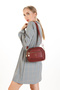 Women's Crisscross Straps Everyday Shoulder Bag Taupe and Burgundy 2 Bags - 6
