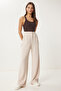 Lycra Comfortable Palazzo Knitted Trousers Cream Lrv0019 - 3