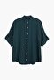 × Summer People 100% Cotton Unisex Petrol Green Muslin Shirt - 2