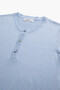 Baby Blue Knitwear Buttoned Crew Neck T-Shirt - 6
