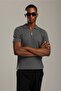 Gray Half Zipper Polo Neck Knitwear T-Shirt - 5