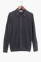 Cotton-bamboo Anthracite Shirt Collar Knitwear Cardigan