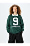 Polo Neck Oversize College Printed Sweatshirt - 3