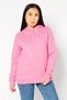Women Hooded Neck Rhinestone Sweatshirt, Pink