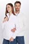 Unisex Standard Fit Anti-Pilling Non-Pilling Cold-Proof Ecru Stand-Up Collar Fleece Sweatshirt - 3