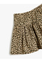 Floral Flannel Skirt Pleated Elastic Waist Cotton - 3