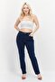 Women Slim Fit High Waist Solid Stretchable Jeans, Blue - 2