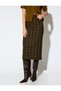 X Selected by Melis Ağazat - Standard Waist Midi Length Stoned Plaid Pencil Skirt - 4
