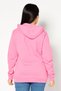 Women Hooded Neck Rhinestone Sweatshirt, Pink - 4