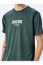 Crew Neck Short Sleeve Color Blocked Slogan Printed Oversize Sports T-Shirt - 5