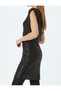 Sequin Sequined Padded Boat Neck Bat Sleeve Mini Dress - 5