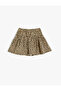 Floral Flannel Skirt Pleated Elastic Waist Cotton - 2
