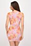 Women Floral Print Mini Dress, Multicolor - 4
