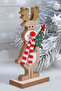 Christmas Ornament Decorative Wooden Deer Figurine with Scarf - 8