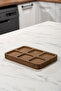 Mienda Home 6 Compartment Wooden Quadrilateral Spice Rack Stand - 3