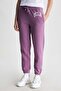 Jules Purple Comfortable Cotton Embroidered Standard Fit Women's Sweatpants