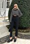 Black Anna High Waist Thin Women's Trousers - 3