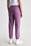 Jules Purple Comfortable Cotton Embroidered Standard Fit Women's Sweatpants - 4