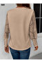 Women's Floral Patterned Crew Neck Blouse - 3