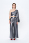 Shiny Metallic Wide Leg Pants Silver - 3