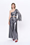 Shiny Metallic Wide Leg Pants Silver - 4
