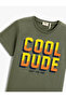 Slogan Printed Short Sleeve T-Shirt Cotton - 3