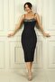 Women's Rope Strap Chest Sequin Lined Underwire Midi Dress - 3