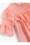 Tulle Crew Neck T-Shirt with Puffy Ruffle Sleeves - 3