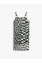Dress Checkered Strap Midi Lined - 3