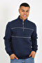 5720 Comfortable Shardooned Three-Yarn Half-Zip Piece Relax Fit Sweatshirt