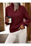 Turtleneck Jacquard Pattern Comfortable Fit Long Sleeve Women's Knitwear Sweater - 4