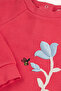 Baby Girl Red Sweatshirt with Embroidery Detail - 3