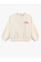 Basic Sweatshirt Printed Detailed Long Sleeve Crew Neck
